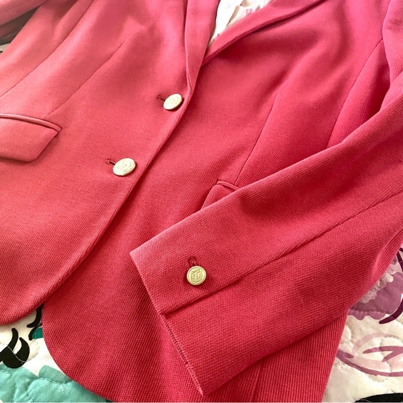 Classic Talbots Deep Coral Blzaer Size 10 EUC - Picture 10 of 13